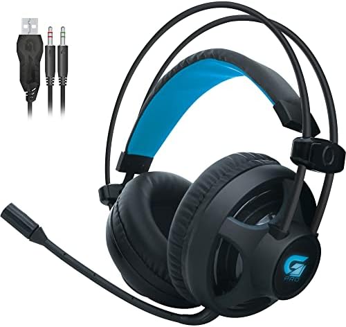 Fortrek H2 - Headset Gamer Pro Microfones e Fones de Ouvido, Preto (Leds Azul)