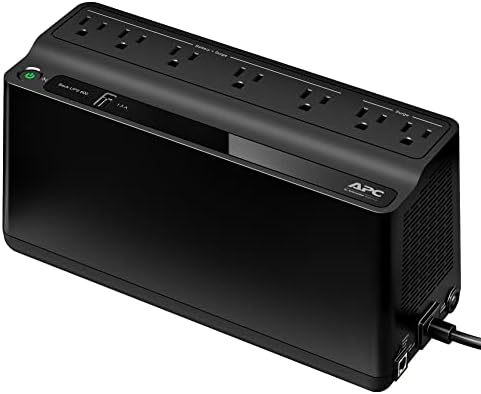 APC UPS Battery Backup & Surge Protector, 600VA Backup Battery Power Supply, BE600M1 Back-UPS with USB Charging Port