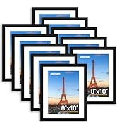 FIXSMITH 8x10 Picture Frame Set of 10, Photo Frame Bulk with HD Plexiglass, Display Pictures 5x7 ...