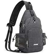 G4Free Sling Bag Canvas Crossbody Backpack with USB Charging Port & RFID Blocking, Hiking Daypack...