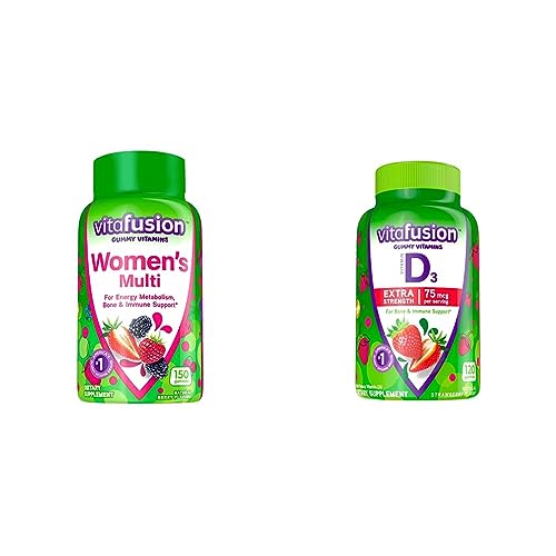 Vitafusion Women's Multivitamin Gummies (150 Count) and Vitamin D3 Gummy Vitamins (120 Count)