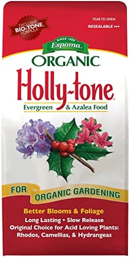 Espoma Organic Holly-Tone 4-3-4 Evergreen & Azalea Plant Food; 4lb. Bag; The Original & Best Organic Fertilizer for All Acid Loving Plants Including Azaleas, Rhododendrons & Hydrangeas - Pack of 2