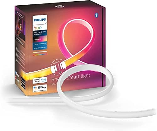 Philips Hue NEW Gradient Light Strip 1m Extension. For Syncing with Entertainment, Media and Music. With Bluetooth. Works with Alexa, Google Assistant and Apple Homekit.