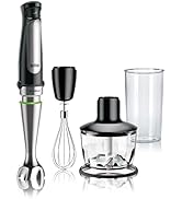 Braun MQ7035 Portable Immersion Hand Blender,500W Stick Blender,Variable Speed,2 Cup Chopper,Whis...