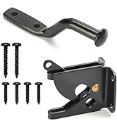 Self Locking Automatic Gravity Lever Fence Gate Latch, Steel, Black