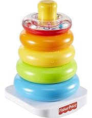 Fisher-Price Baby Stacking Toy Rock-a-Stack, Roly-Poly Base with 5 Colorful Rings for Ages 6+ Months