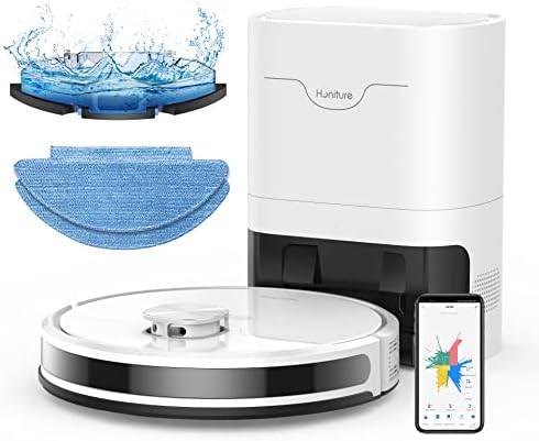 HONITURE Robot Vacuum and Mop with Auto Empty Station, 3500Pa Suction, Laser Based LiDAR Navigation, Multi Floor Mapping, Personalized Cleaning, Work with Alexa, App Control, 200 Min Runtime