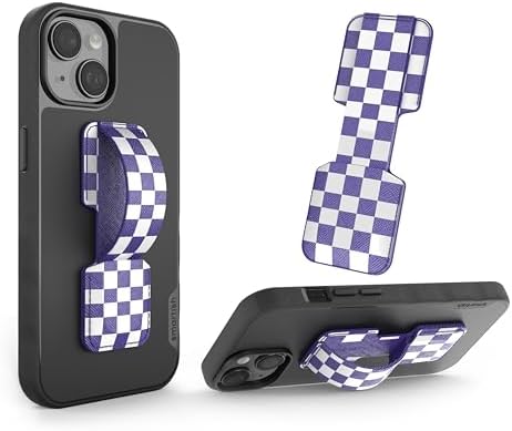 Smartish Phone Grip Loop - Prop Tart - Pop Out Finger Strap and Holder with Kick Stand [Compatible with All iPhone and Android Phones] - Checkerboard