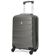 Aerolite Lightweight 55cm Hard Shell 34L Travel Carry On Hand Cabin Luggage Suitcase 4 Wheels, Ap...