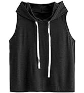 SweatyRocks Women's Summer Sleeveless Hooded Tank Top T-Shirt for Athletic Exercise Relaxed Breat...