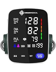 Origin Medical Digital Blood Pressure Monitor with Large Colour Screen, Fast and Accurate Measurements, Universal Arm Cuff, Carry Case and Batteries Included