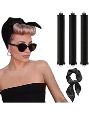 Overnight Heatless Hair Curlers with Silk Head Scarf- Jumbo Size Curling Rods for Long, Voluminous Waves - No Heat Blowout Effect - Ideal for Women’s Hair Styling, One Size Fits All by H HOME-MART