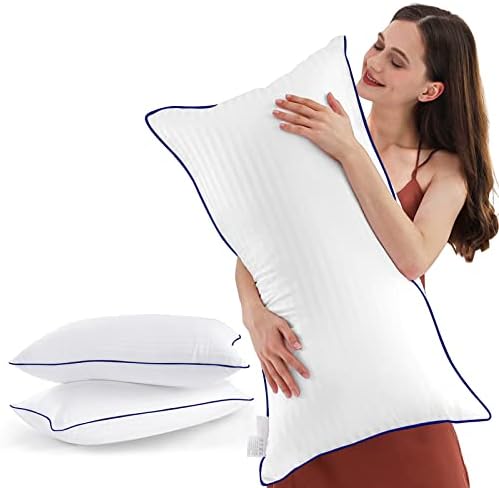 SEMZSOM Bed Pillows for Sleeping King Size, Set of 2- Cooling, Luxury Hotel Quality with Premium Soft Down Alternative Filling for Back, Stomach or Side Sleepers