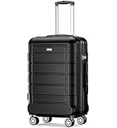 SHOWKOO Valigia Piccola Trolley Cabin Bagaglio a Mano 55x40x20cm Ultra Leggero ABS+PC Durevole Va...