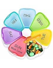 Portable Weekly Pill Box | Easy to Open 7 Day Premium Quality Tablet Box | Travel Pill Case with Snap Shut Lids Design |Tablet Organiser for Vitamins, Supplements &amp; Medicine