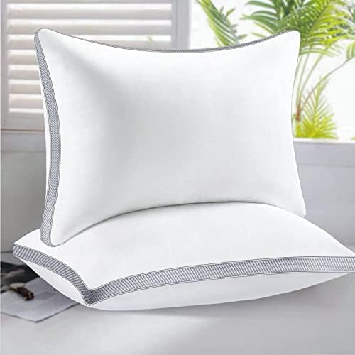 mislili Pillows Standard/Queen Size Set of 2, Bed Pillows for Sleeping, Cooling Hotel Quality with Premium Soft Down Alternative Fill for Back, Stomach or Side Sleepers