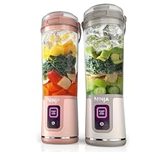 Ninja BC155PS Blast Two-Pack Portable Blender, Cordless, 18oz. Vessel, Personal Blender for Shakes & Smoothies, Leakproof L…