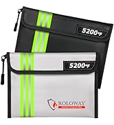 ROLOWAY Fireproof Bag (9.6 x 6.6 inches) 5200°F Heat Insulated with Reflective Strip, Fireproof M...