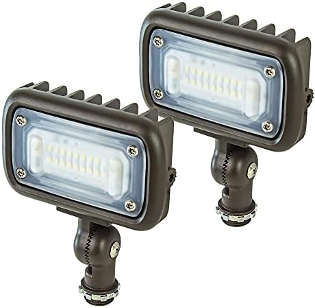 Newhouse Lighting WW15BRZ-2 16-Watt Outdoor Die-Cast Aluminum LED Wall Wash Flood, Weatherproof Landscape Lighting 1500 Lumens, 3000K Warm White, 120-277V, 1/2" Knuckle Mount, Bronze, 2-Pack