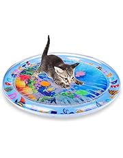 Palksky Water Sensory Play Mat for Cats, Upgraded-Thicken Unbreakable Cat Water Playmat for Self Play, Interactive for Indoor Cats, Water Mat for Cats