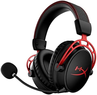 HyperX Cloud Alpha Wireless Gaming Headset for PC with DTS Headphone:X Spatial Audio, Noise-Canceling Mic, Dual Chamber Drivers, Durable Aluminum Frame - 300-Hour Life, Red (Renewed)