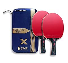 5 Star Professional Ping Pong Paddle Advanced Training Table Tennis Rackets/Paddles/Bats with Carry Case (2PCS)