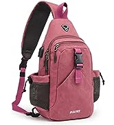 G4Free Sling Bag RFID Men Sling Backpack Chest Bag Crossbody Canvas Daypack for Women(Pink)