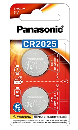 Panasonic CR2025 3V Coin Lithium Battery (Pack of 2)