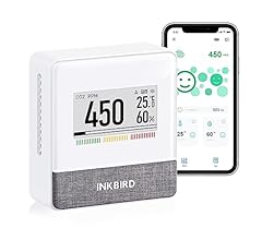 INKBIRD Smart Indoor Air Quality Monitor IAM-T1, Electronic Ink Display, CO2 Level Indication, App Monitor Temperature Rela…