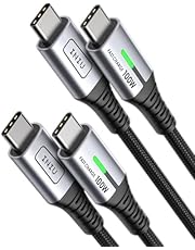 INIU USB C to USB C Cable, 100W [2-Pack/2m+2m] PD Fast Charging Type C Cable, Nylon Braided USB-C Charger Cables for iPhone 15 Pro Max Samsung S23 S22 Google Pixel iPad Pro MacBook Pro Switch