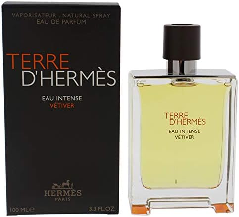 HERMES Terre D'Herm Eau Intense Vetiver Eau De Parfum for Men, 3.4 Ounce