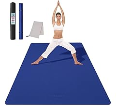 Large Yoga Mat (183 x 114cm; 6mm Thick) Extra Wide Workout Mat for Men and Women, Yoga Mat Thick Exercise Mats for Home Wor…