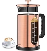 QUQIYSO French Press Coffee Maker, 304 Stainless Steel French Press with 4 Filter, Heat Resistant...