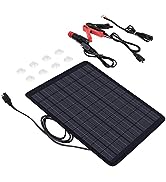 Renogy 10W Solar Trickle Charger Portable Battery Maintainer with Lighter Plug/Alligator Clips/Ba...