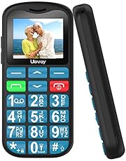 uleway Big Button Mobile Phone for Elderly, Easy to Use Basic Mobile Phone, SIM Free Unlocked Senior Mobile Phone With SOS Emergency Button, Large Volume, Flashlight, FM Radio (Blue)