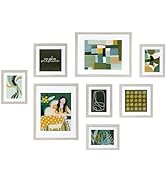 ArtbyHannah Gallery Wall Frame Set of 8 Abstract Picture Frames Collage Wall Decor with Extra Pri...