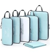 G4Free 6 Set Compression Packing Cubes, 3 sizes Travel Packing Organizers for Suitcases, Expandab...