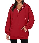 ROSELINLIN Womens Oversize Hoodies Basic Solid Sweatshirts Long Sleeve Pullover Tops Zip Collar w...