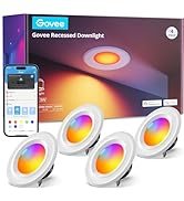 Govee Smart Retrofit Recessed Lighting 6 Inch, Wi-Fi Bluetooth Direct Connect RGBWW Retrofit Can ...