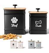 Dog Treat Container Airtight Set of 2 - 8x6" & 7x5" Dog Treat Jars with Lids Airtight - Dog Treat...