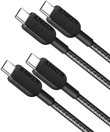 Anker USB C to USB C Cable, Type C Fast Charging Cord (3FT,2 Pack) for iPhone 15Series, iPad Air 4,MacBook Pro 2022, Switch,and More (USB 2.0, Black)