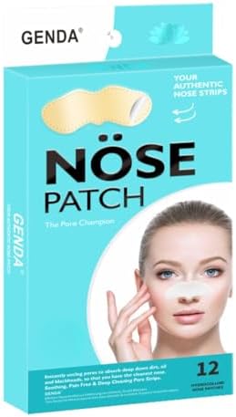 GENDA Blackhead Remover Nose Pore Strips for Deep Cleansing, Clears Black head and Instant Pore Unclogging - 12 Strips