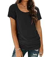 AUTOMET Womens Tshirts Loose Casual Crewneck Short Sleeve Spring Tops Basic Teeshirt 2024 Summer ...