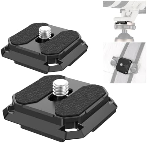 NEEWER Quick Release Plate 38mm Square Arca Type QR Camera Mount Plate Compatible with Peak Design Capture V3 Camera Clip, Tripod Head to Shoulder Strap Quick Switch with 4 Safety Pins, QPR-5