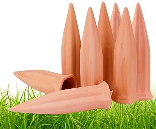 Plant Watering Devices 8 Pack Terracotta Vacation Plant Waterer Wine Bottle Watering Stakes Slow Release Plant Watering Spikes Perfect Self Watering Devices for Indoor Outdoor Plants (8)