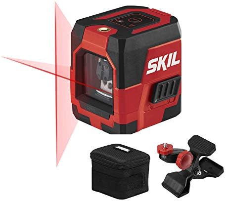 SKIL 50ft. Red Self-Leveling Cross Line Laser Level with Horizontal and Vertical Lines, Rechargeable Lithium Battery with USB Charging Port, Clamp & Carry Bag Included - LL932301