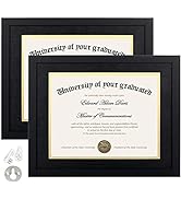 upsimples 11x14 Diploma Frame Certificate Degree Document Frame with High Definition Glass, 2 Pac...