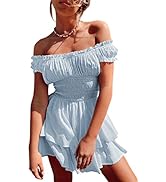 Fixmatti Women Off Shoulder Romper Strapless Shorts Sleeve Swiss Dot Boho Mini Jumpsuits Playsuits