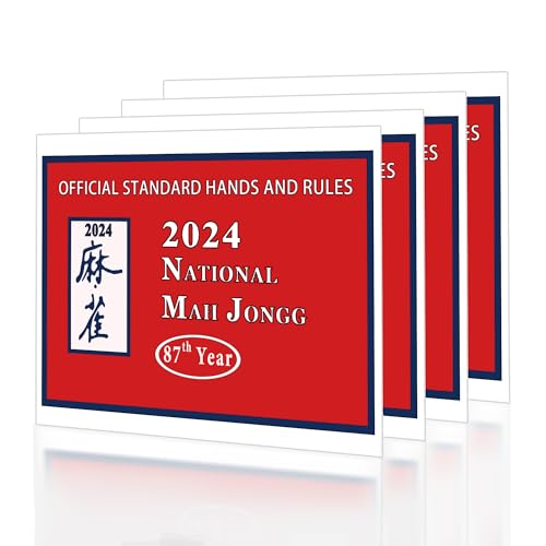 OTIIPOR Mahjong Cards 2024, National Mah Jongg 2024 Large Size Card - Official Hands and Rules (4 Pcs)