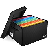 JUNDUN Fireproof File Box, Fireproof File Storage Organizer Box with Lid,Home Office Document Sto...